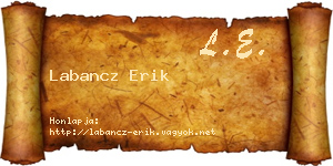 Labancz Erik névjegykártya